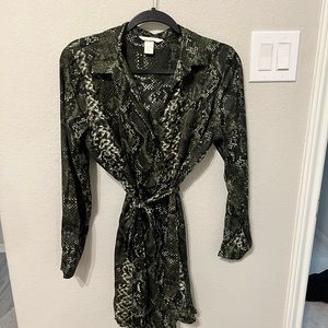 GREEN SNAKE PRINT DRESS
